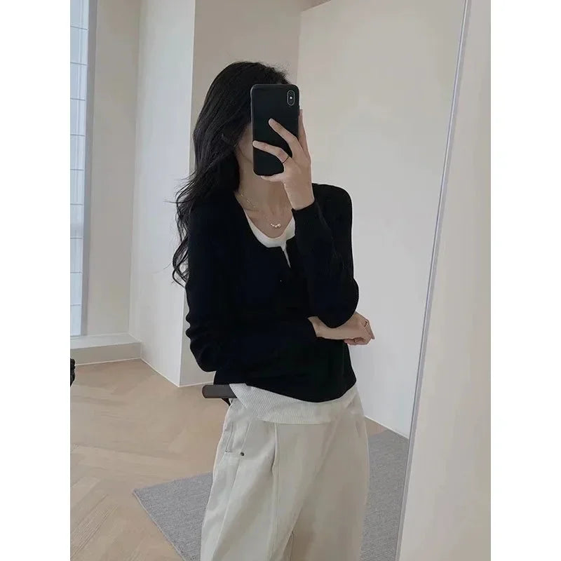 Y2K Patchwork Knit Top
